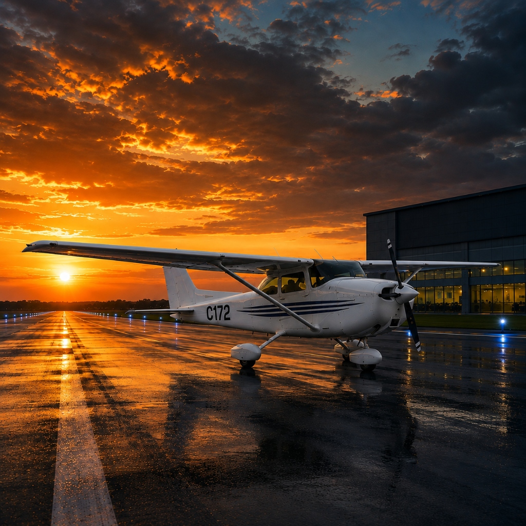 Cessna 172 trainer aircraft with Garmin G1000 NXi glass cockpit at Aerqon Aviation Academy